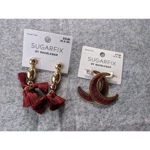 2 Lot SUGARFIX by BAUBLEBAR Earrings, Tassel Hoops